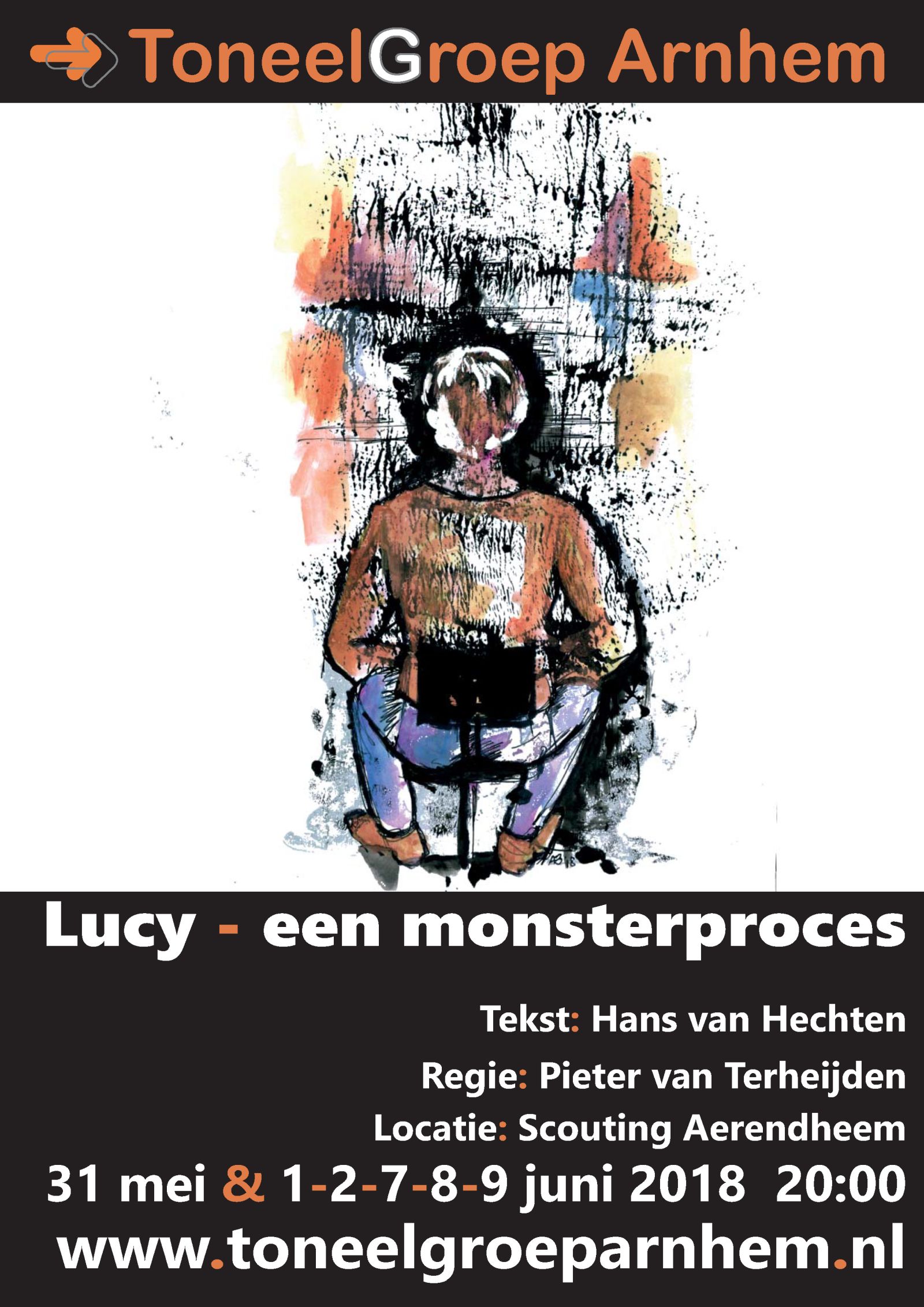 Poster voorstelling 2018 - Lucy -  een monsterproces